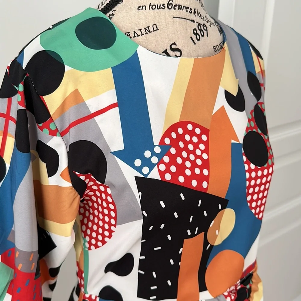 Fun Multi-Colored Print Dress - Picture 4 of 7